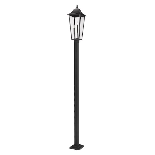 Z-Lite Gannon 3 Light Outdoor Post Mounted Fixture, 12in. W x 124in. H, Black 5008PHXLS-536P-BK - main